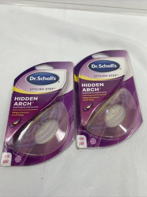 (2) Clear Dr. Scholl's Gel Arch Support Pad Heel No Slip Rubbing Stylish Step