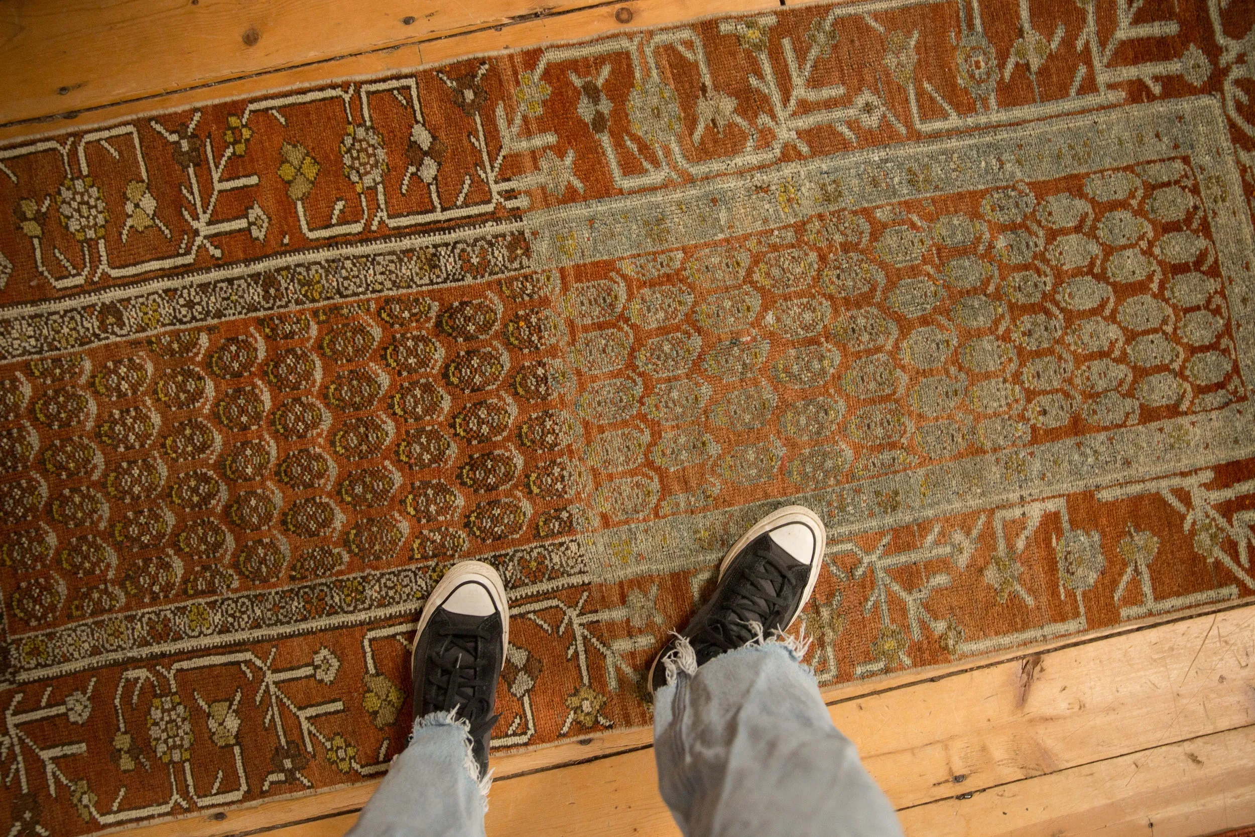 2.5x6 Antique Fine Distressed Hamadan Rug Runner