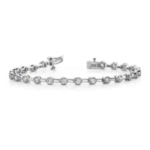 3.60 Carat Stylish Half Bezel Set Real Natural Earth Mined Diamond Tennis Bracelet Gold 14K