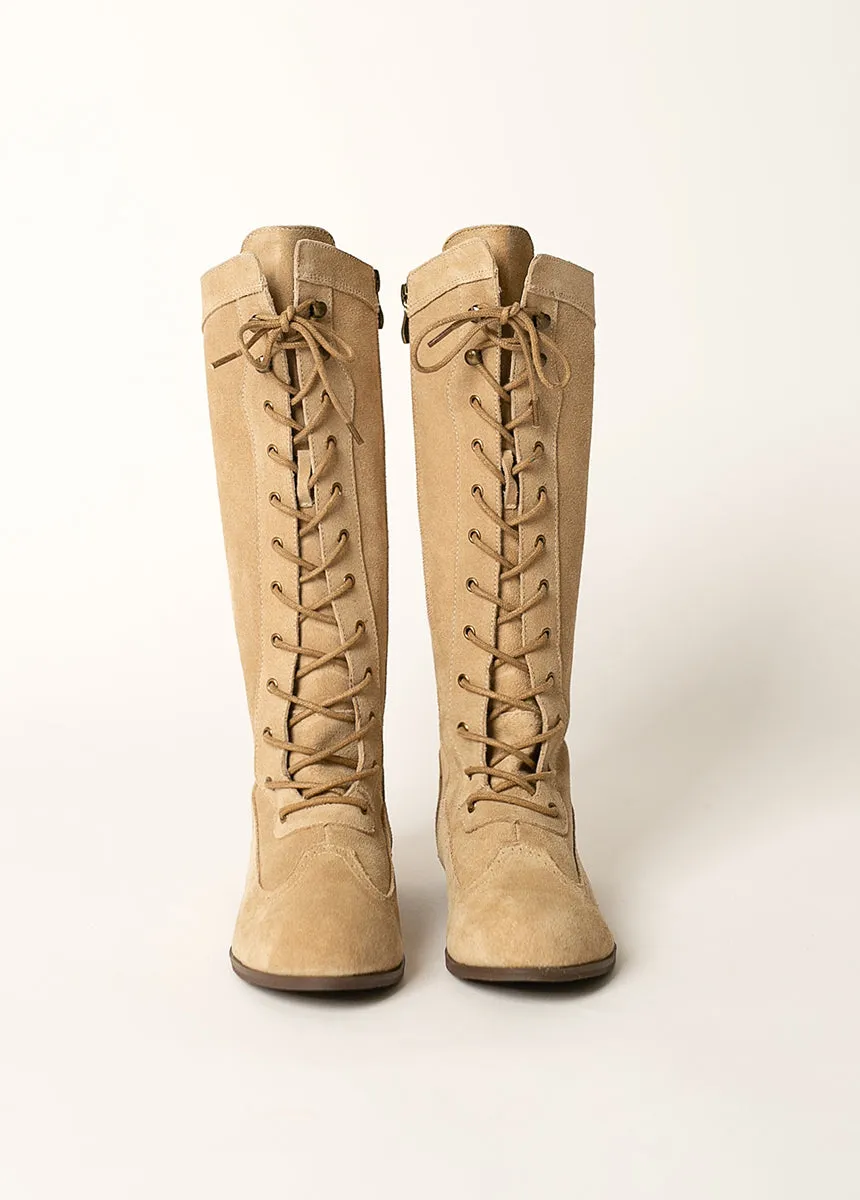 Aelin Leather Boot in Distressed Tan