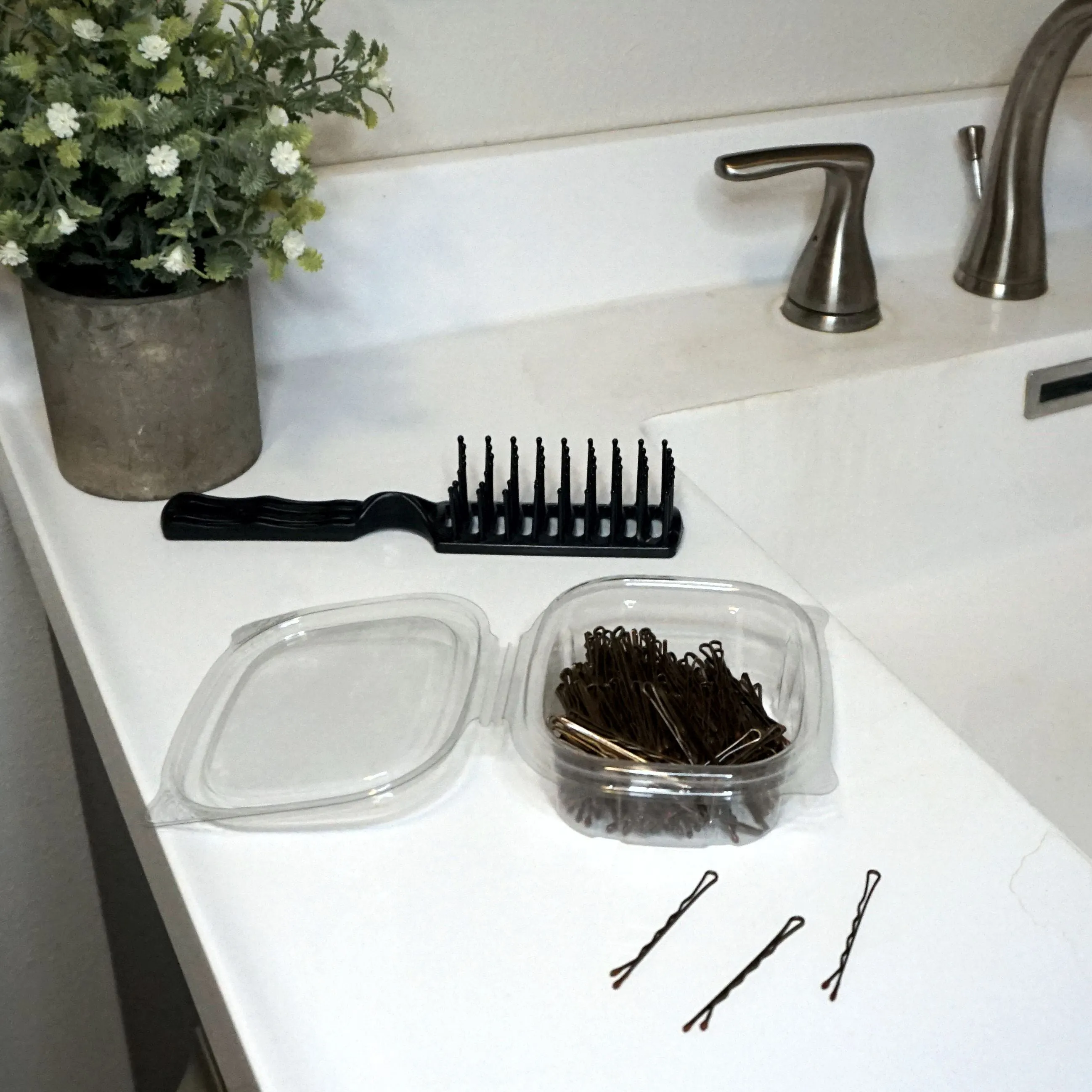 Amelia Beauty Professional Quality Brown Bobby Pins, Made in USA, 180 Count, 2" Long, Strong Grip, Durable Plastic Tips, Comfortable All-Day Wear