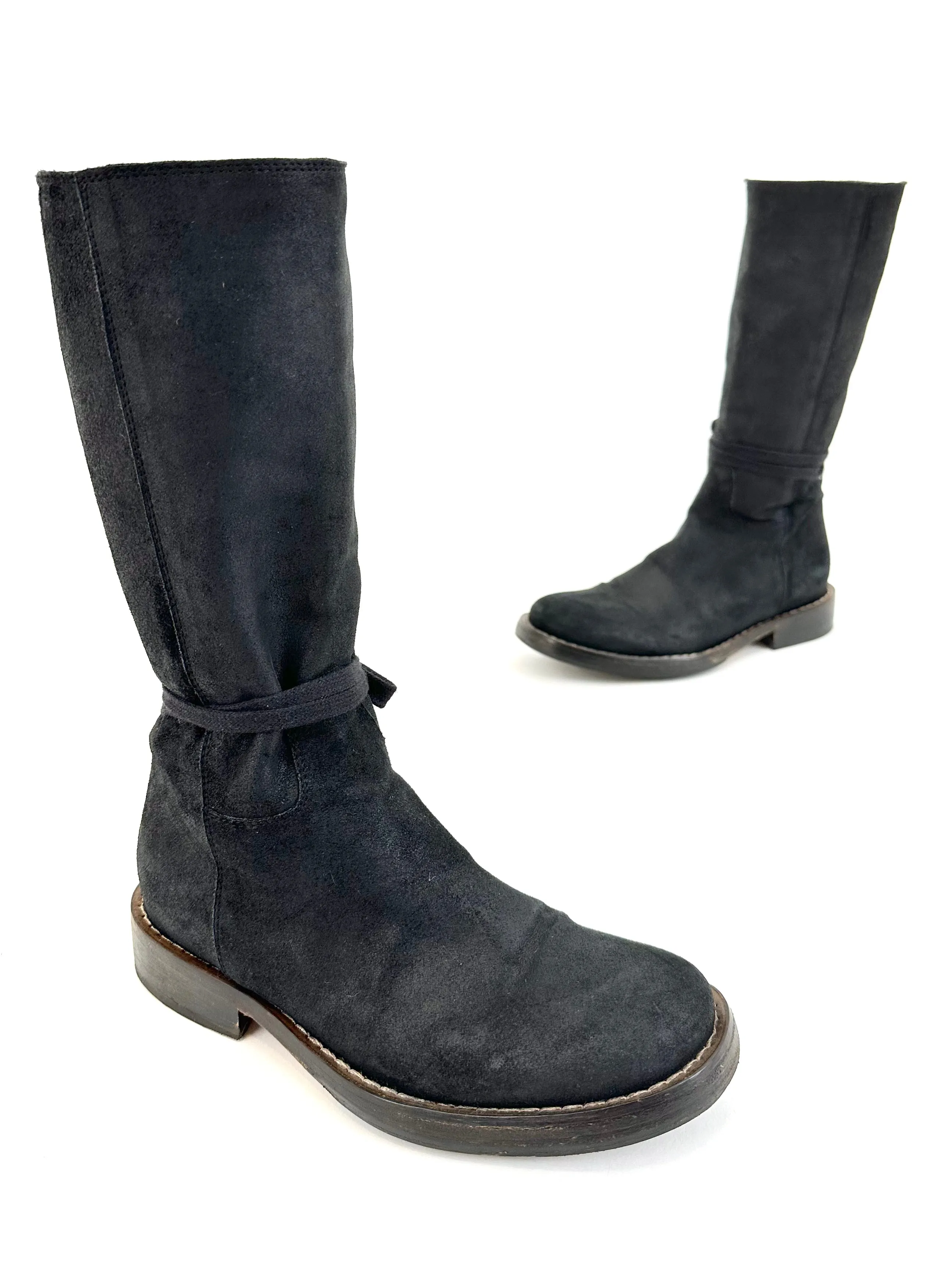 Ann Demeulemeester Suede Mid-Calf Boots