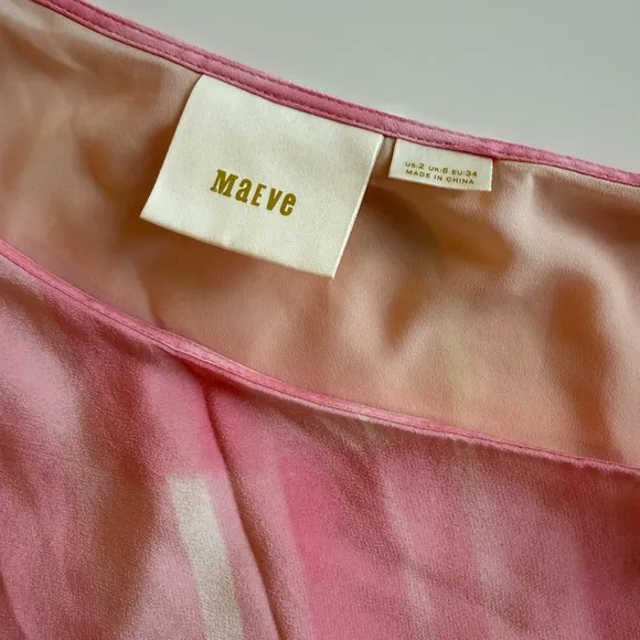 Anthropologie Pink One-Shoulder Dress 100% Silk