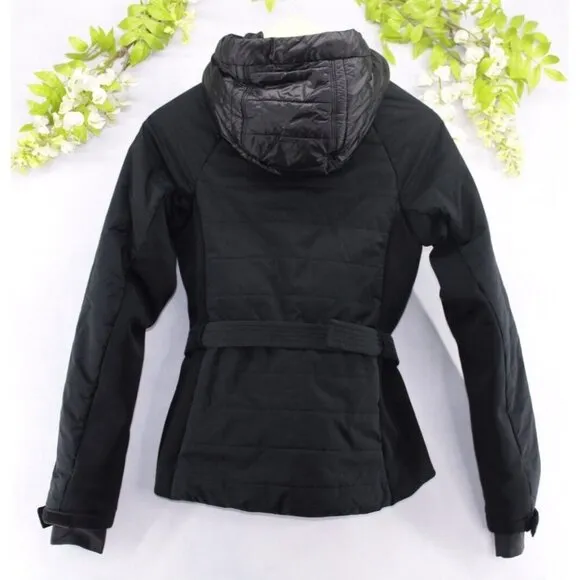 Athleta Women's Grace Peak Jacket Zip Hooded Pockets Hiking Wind Water Black XS