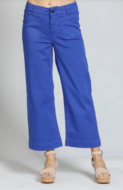 B168 - Cropped Wide Leg Pant w/ Patch Pockets