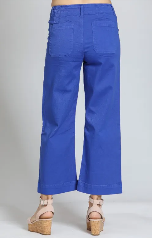 B168 - Cropped Wide Leg Pant w/ Patch Pockets