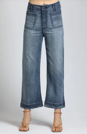 B168 - Cropped Wide Leg Pant w/ Patch Pockets