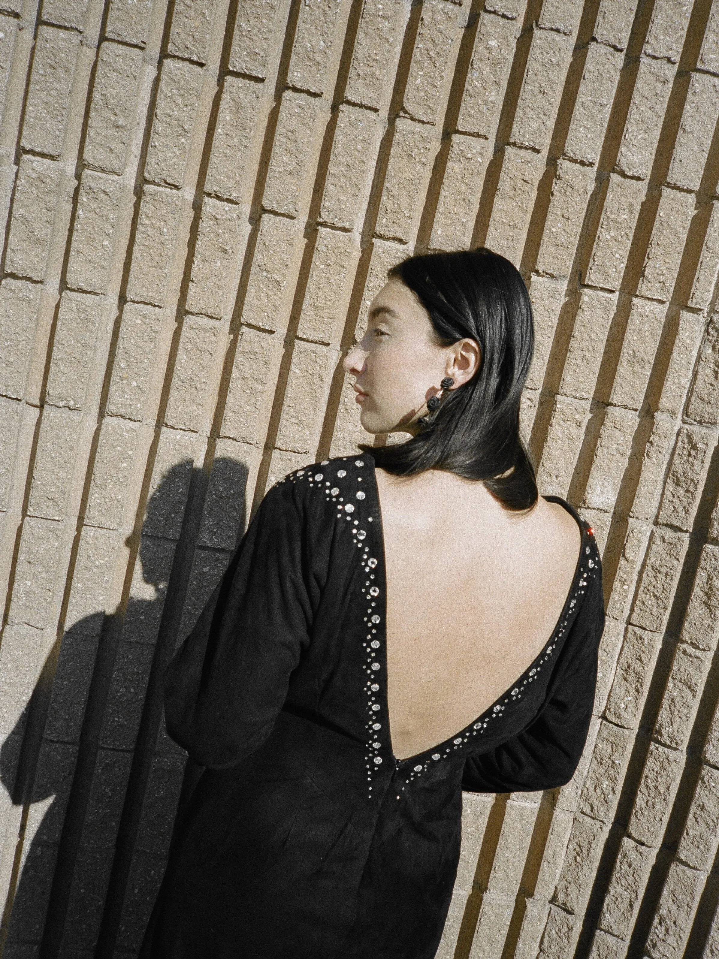 Backless Suede Dress