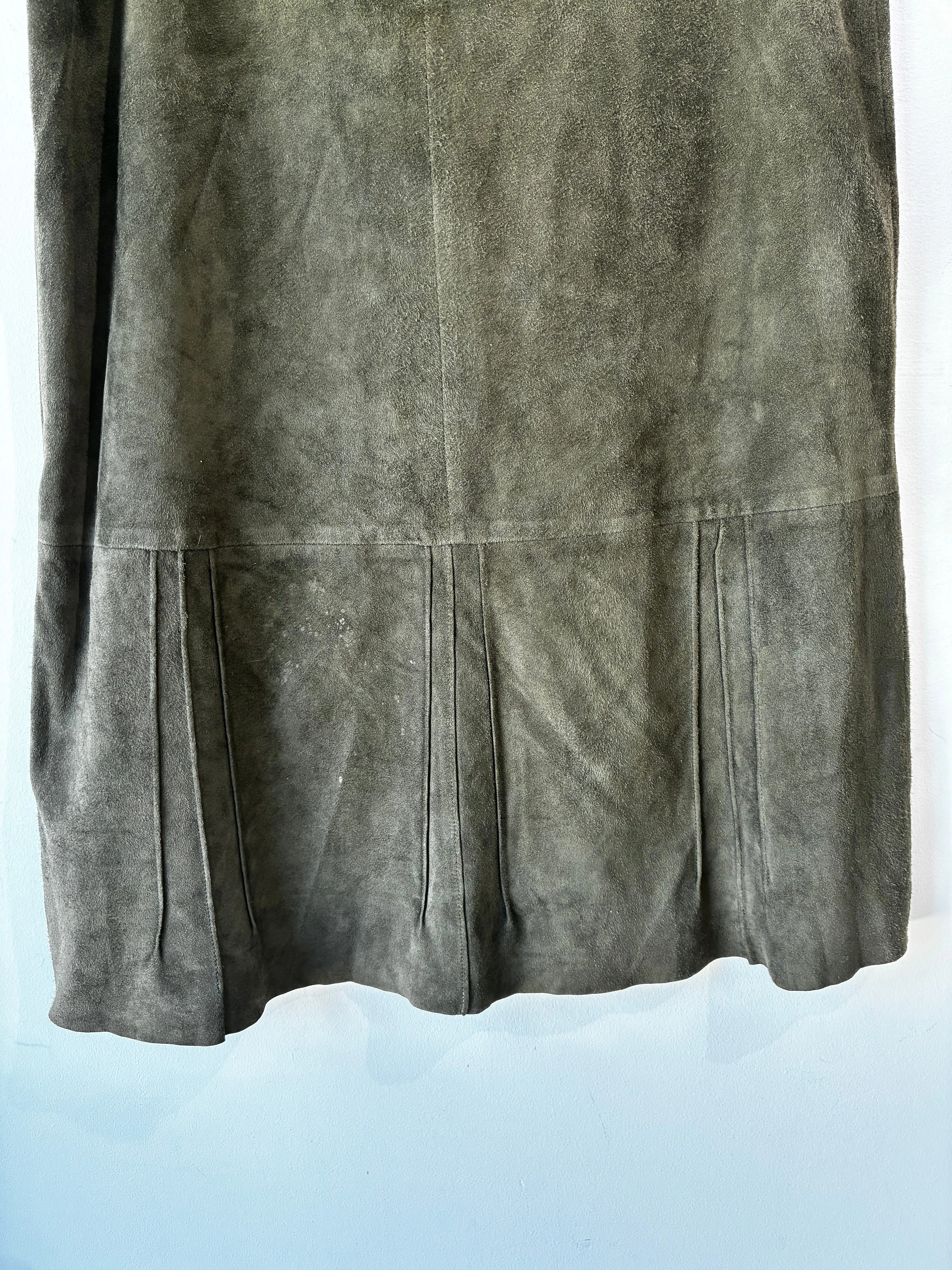Banana Republic Olive Green Suede Skirt