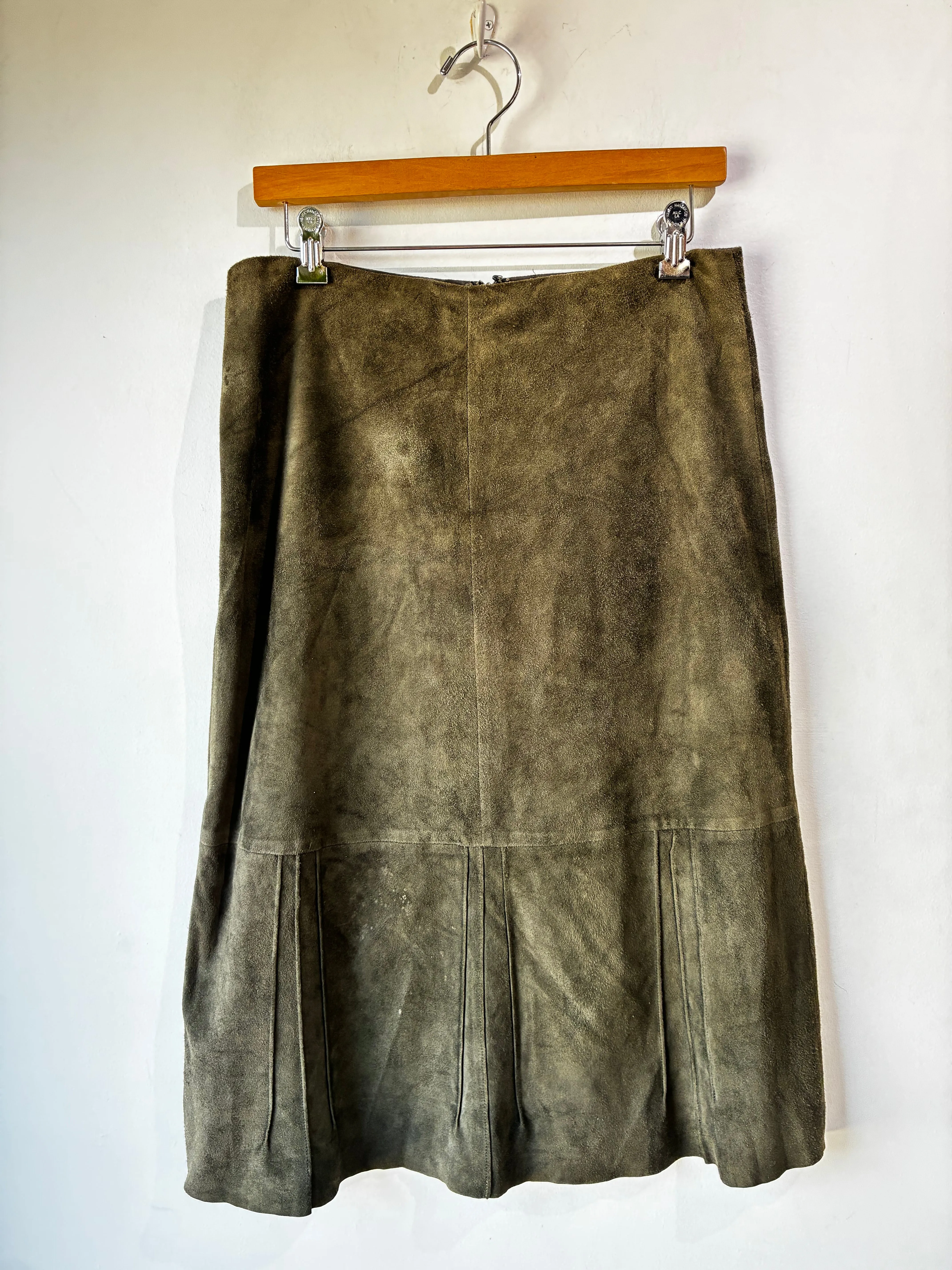 Banana Republic Olive Green Suede Skirt