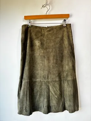 Banana Republic Olive Green Suede Skirt