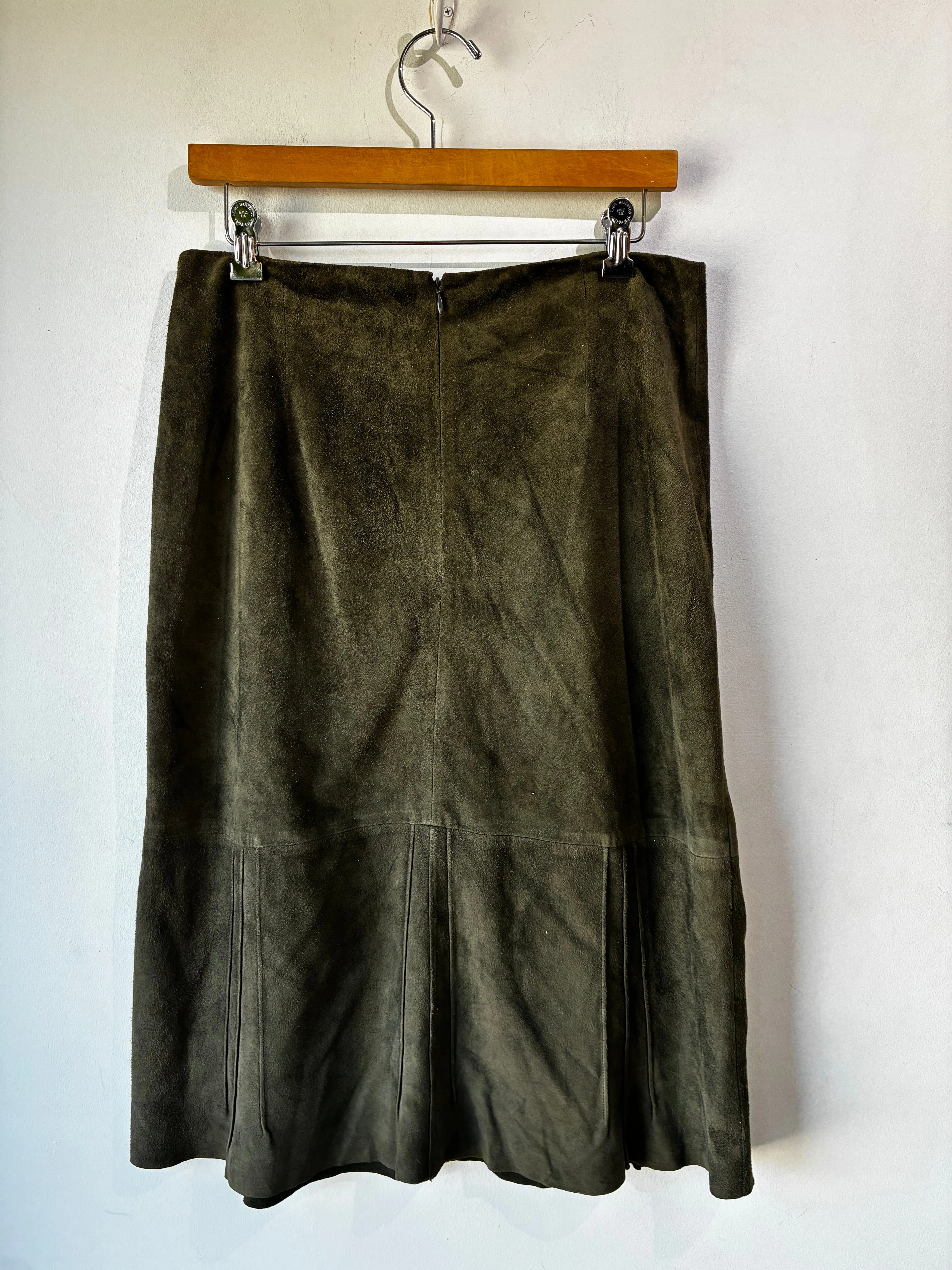 Banana Republic Olive Green Suede Skirt
