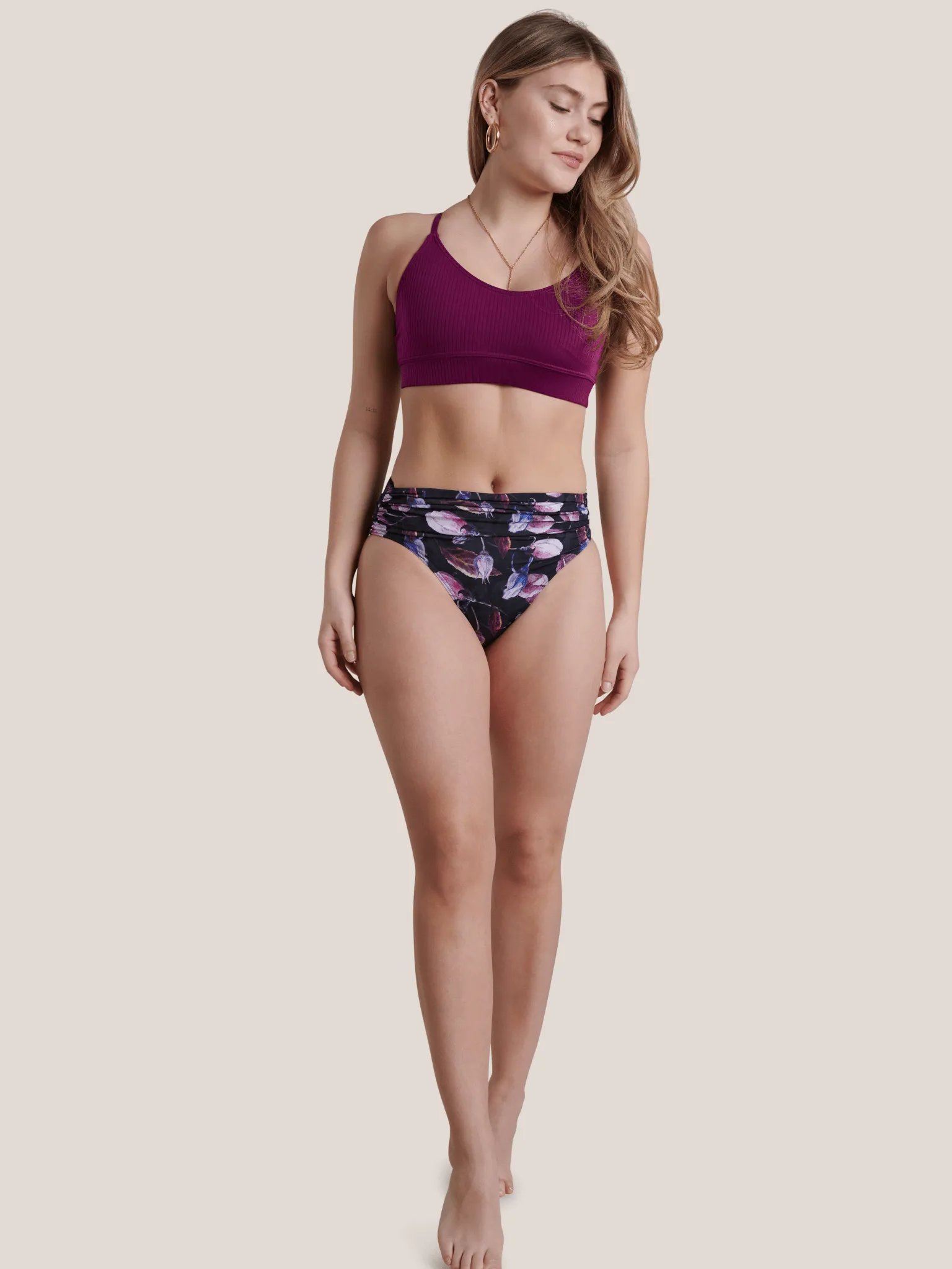 Bas de Bikini Plissée Wave - Rosebud