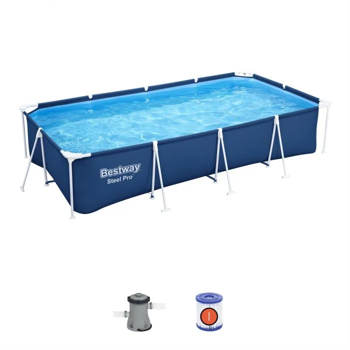 Bestway 13'1" X 6'11" X 32"/4.00M X 2.11M X 81CM Pool Set (Contents:Pool, Filter Pump(220-240V), Compatible with Cartridge 58093(I)220-240V)