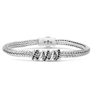 Black Sapphire Triad Woven Bracelet