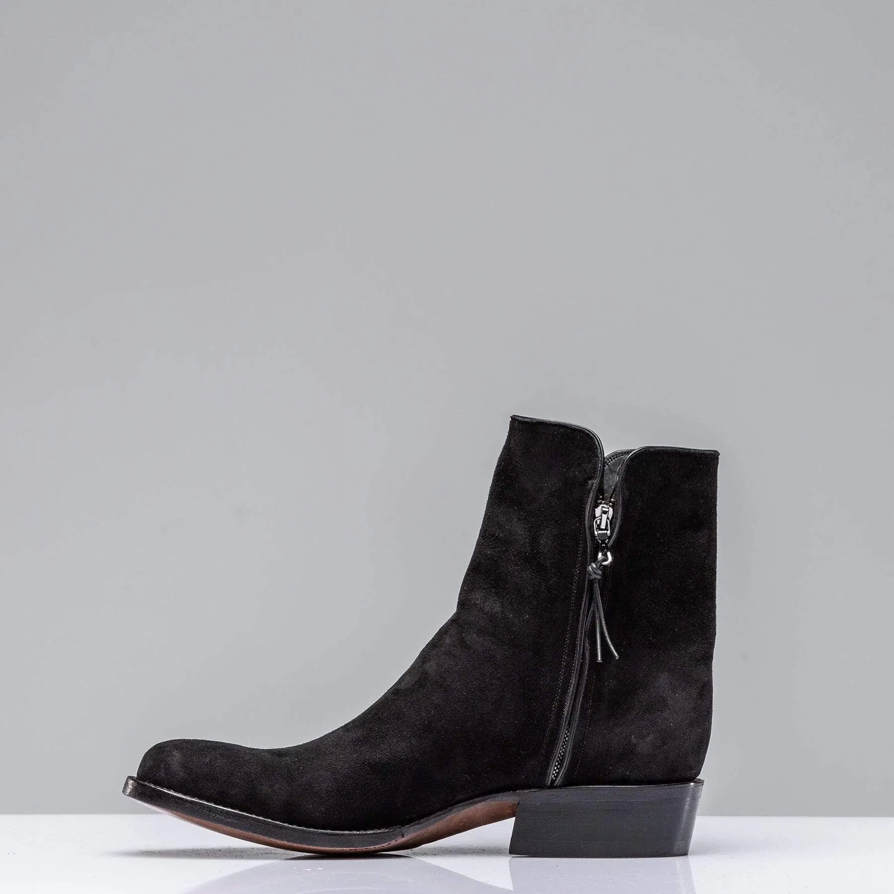Black Suede Round Toe Zorro