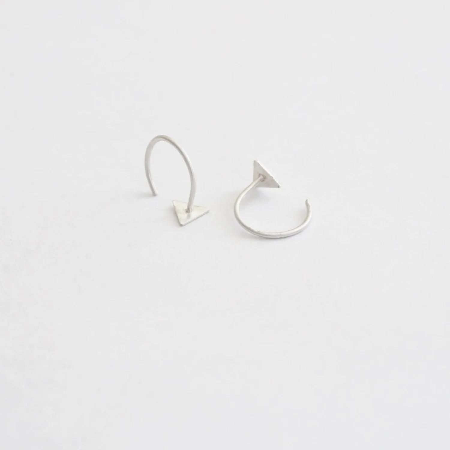 Boho Chic And Stylish, Hand-Made Ear Hugging Hoops With A Triangle Front - 0246