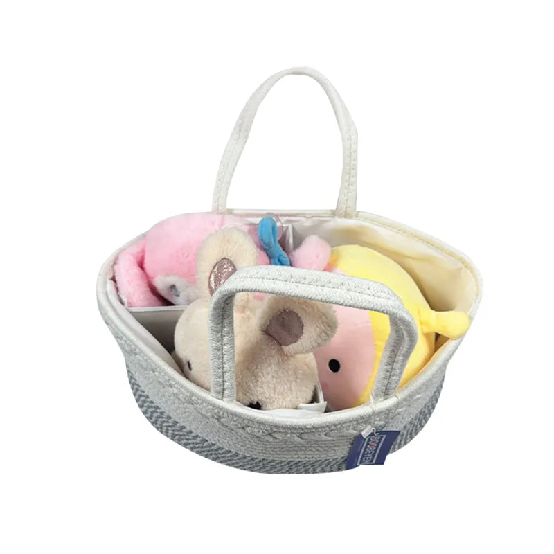 Boobeyeh grey stylish kids toy organizer storage basket