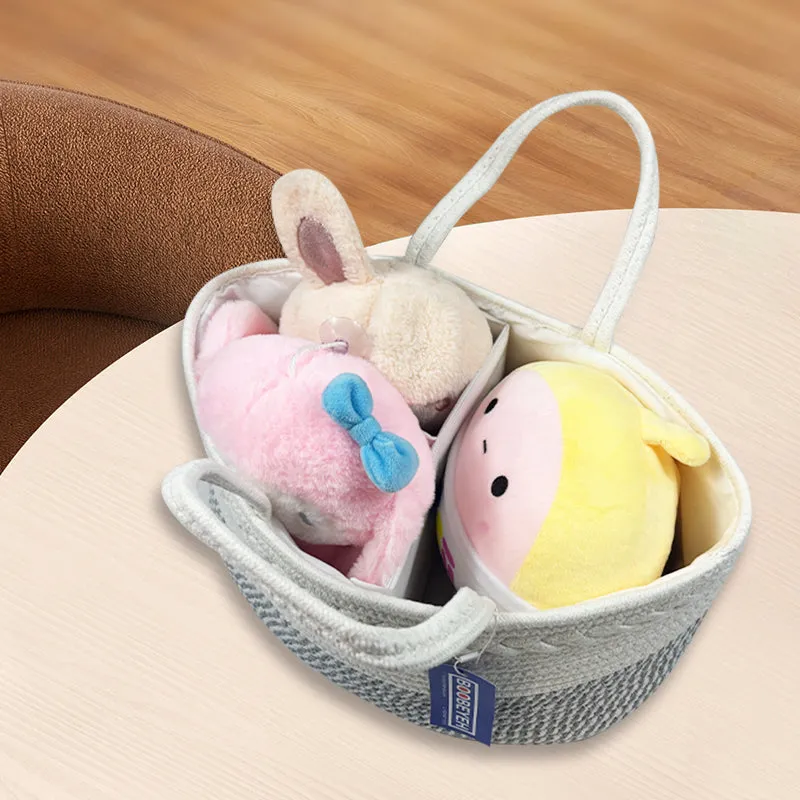 Boobeyeh grey stylish kids toy organizer storage basket