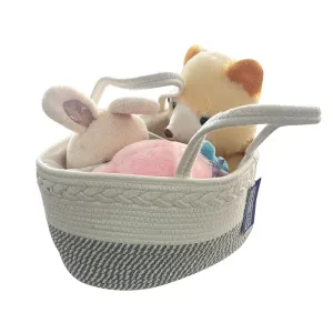 Boobeyeh grey stylish kids toy organizer storage basket
