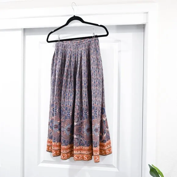 Cacharel Size XS Woven Vintage Midi Pleated Skirt