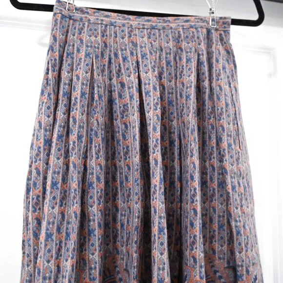 Cacharel Size XS Woven Vintage Midi Pleated Skirt