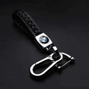 Car & Motorcycle Leather Woven Keychain - Stylish and Durable Key Accessory