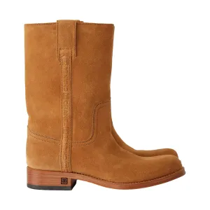 Chanel Brown Suede Logo Boots