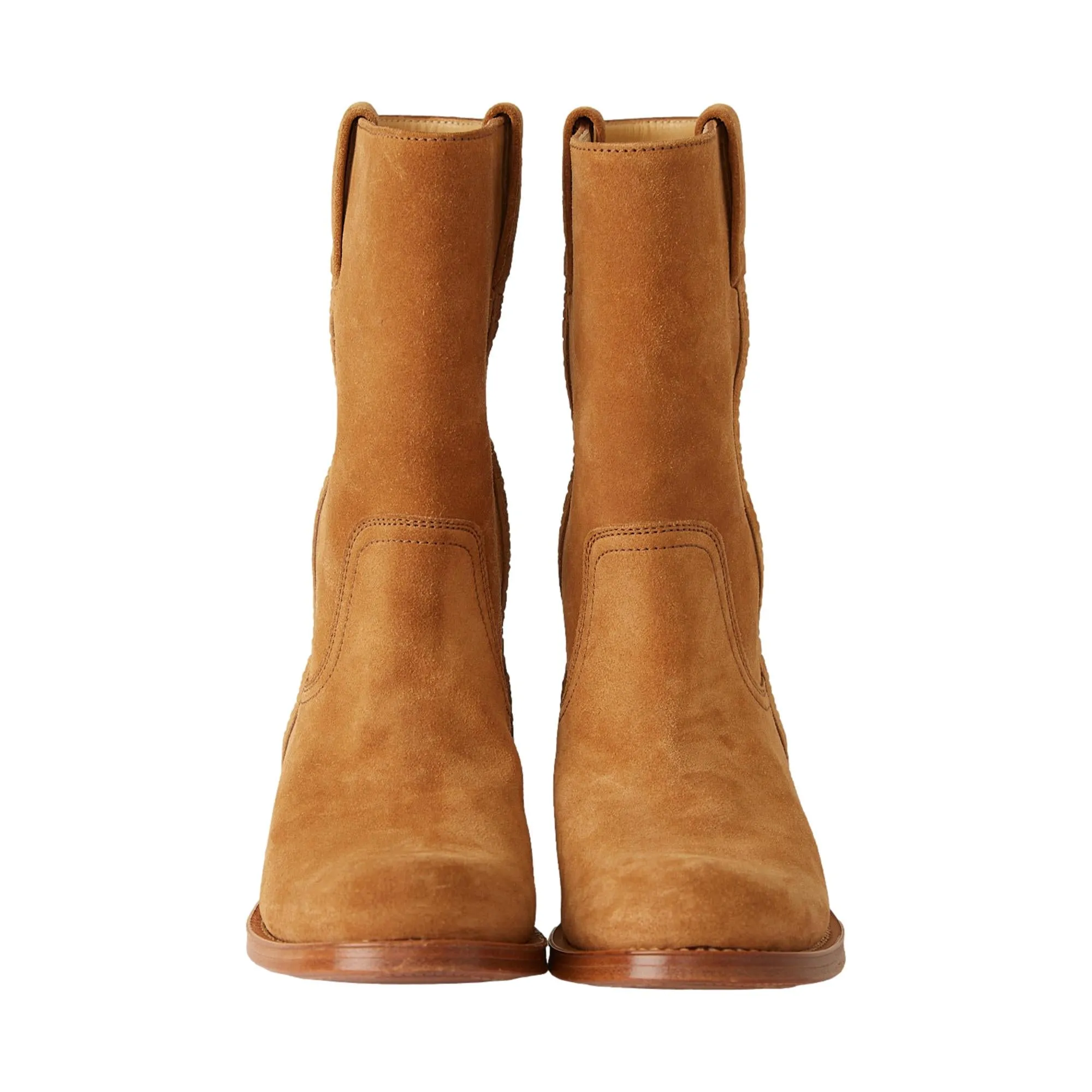 Chanel Brown Suede Logo Boots