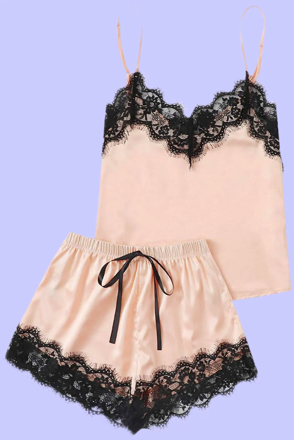 Chic Satin Lace Sleepwear Set