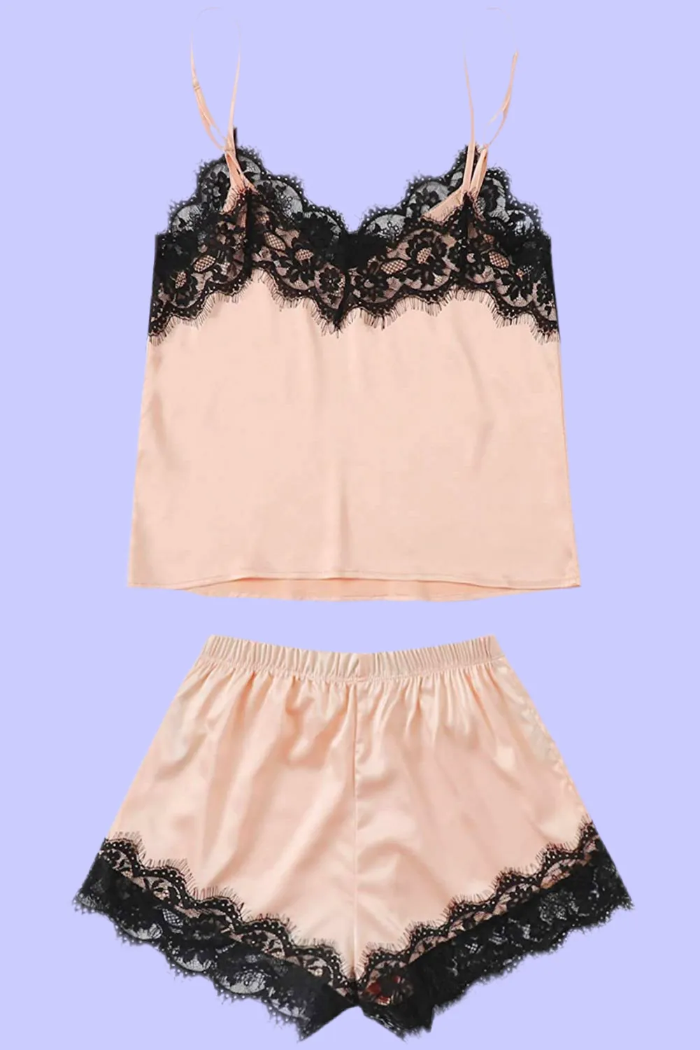 Chic Satin Lace Sleepwear Set