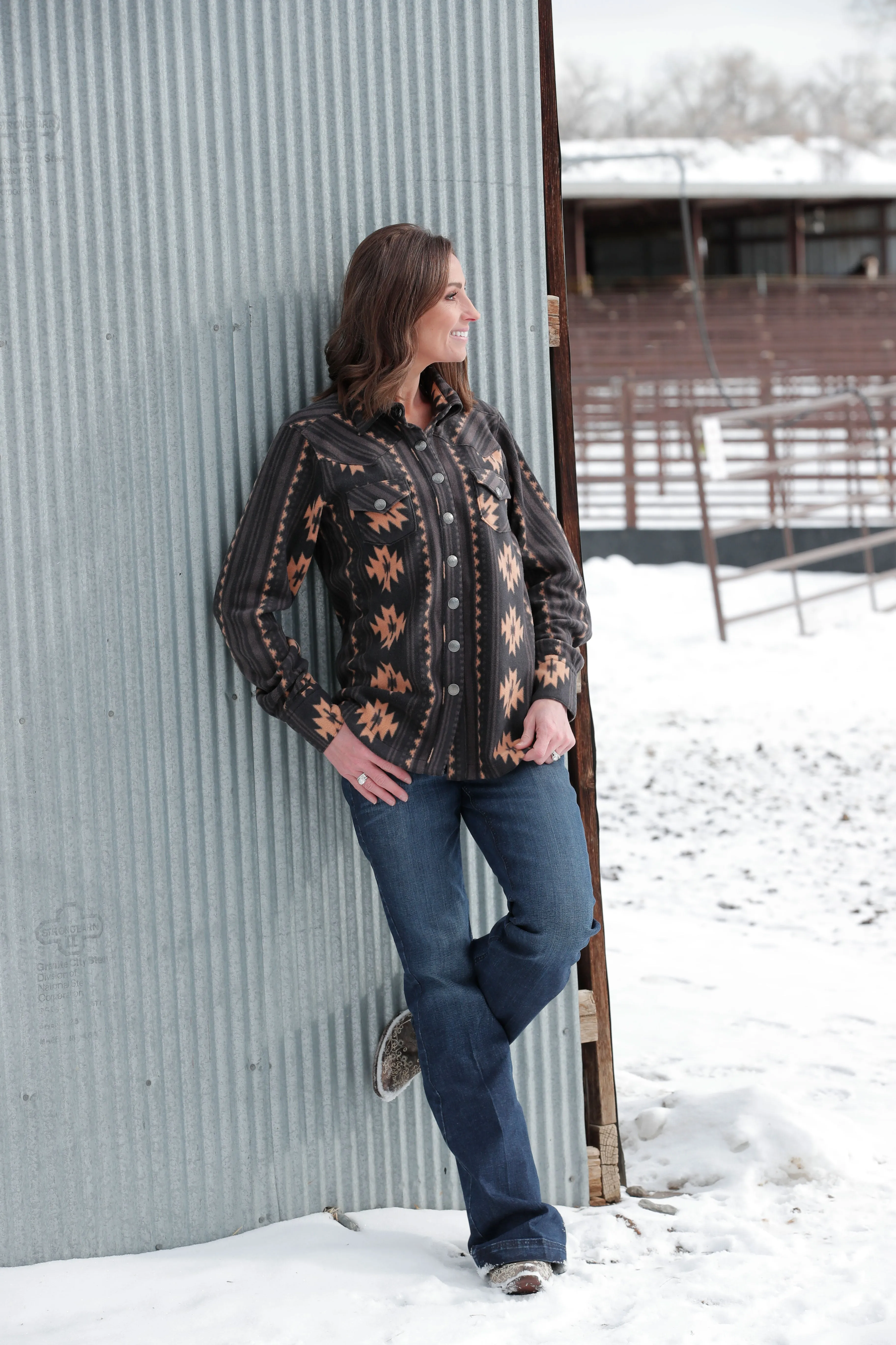 Cinch Women's Black Southwest Polar Fleece Shirt Jacket