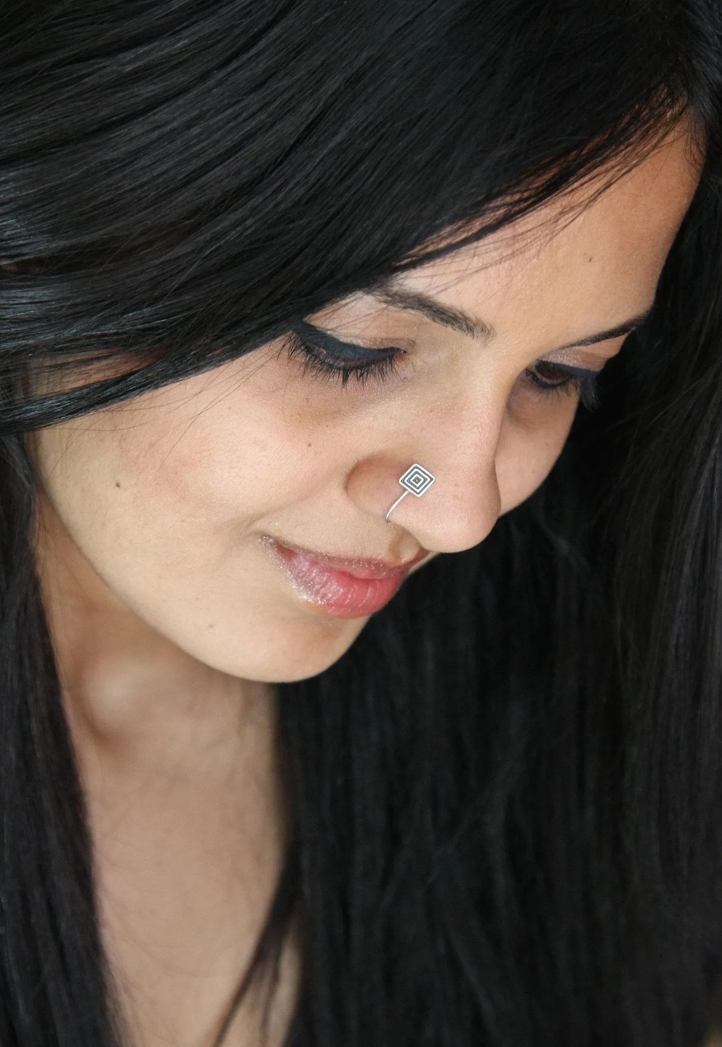Contemporary, minimalist, and chic square nose pin