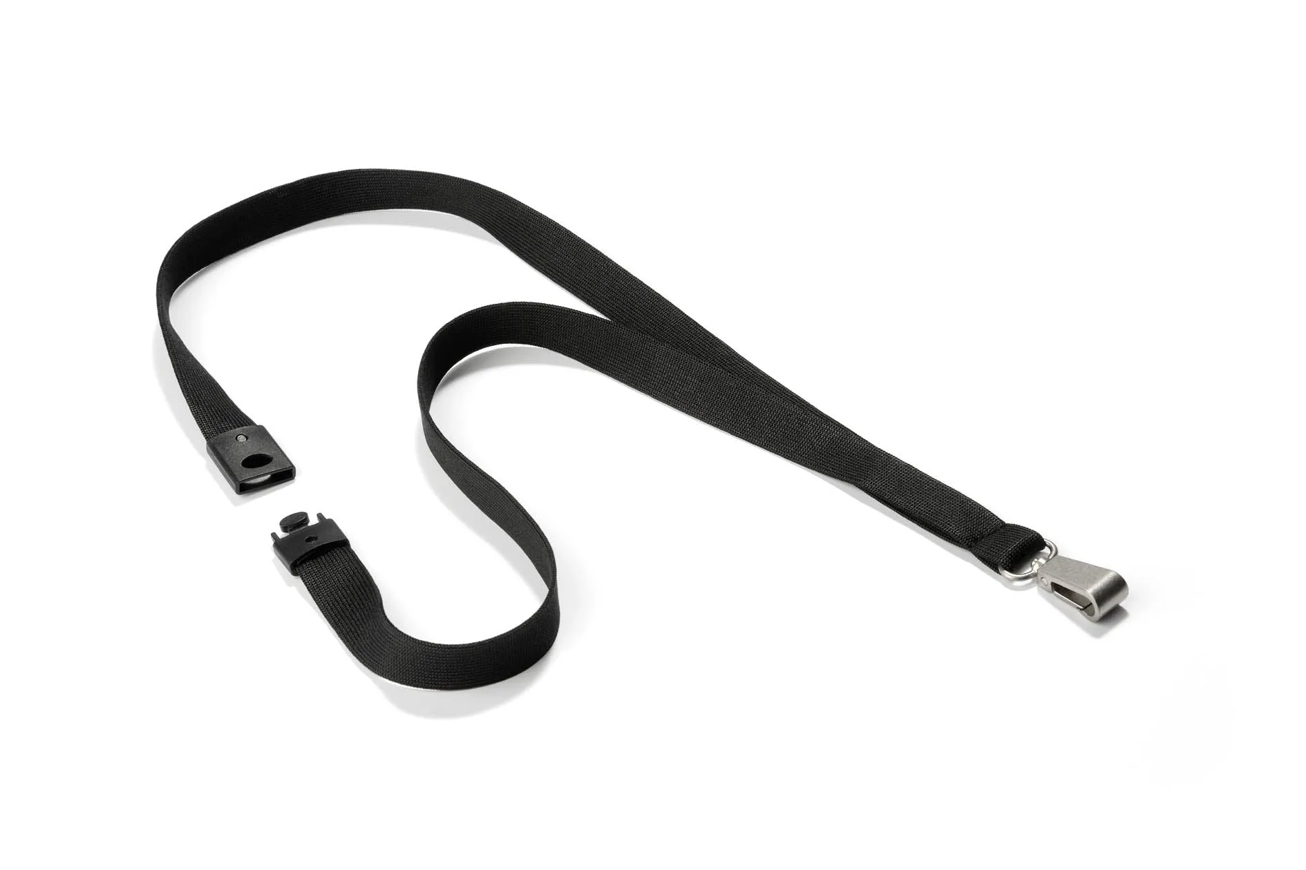 Cordoncino in Tessuto con Moschettone Durable Nero