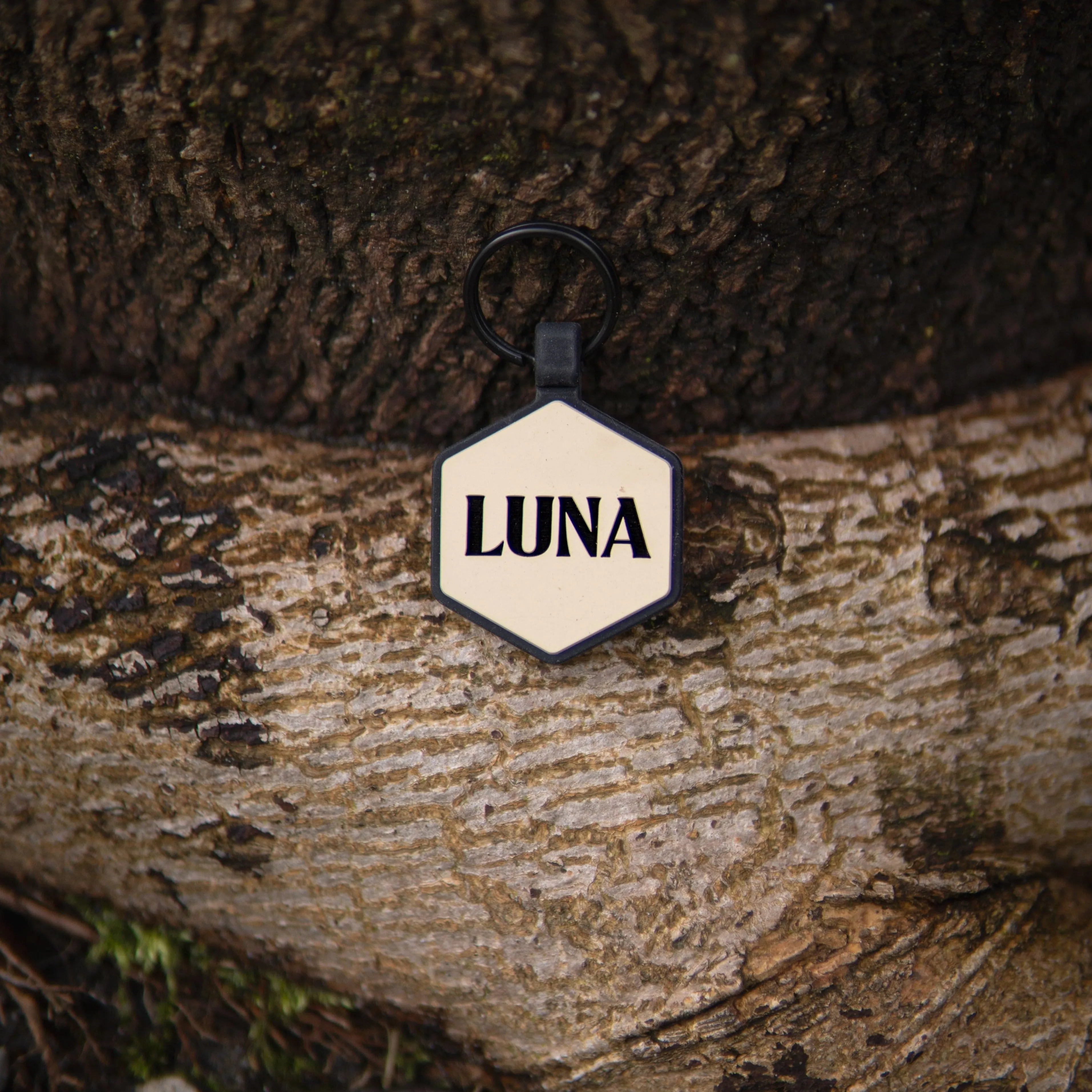Cream Silicone ID Tag