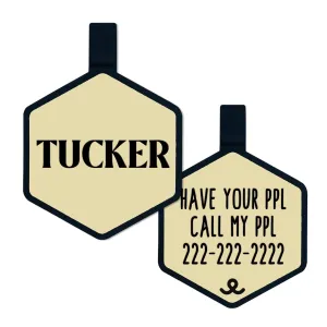 Cream Silicone ID Tag