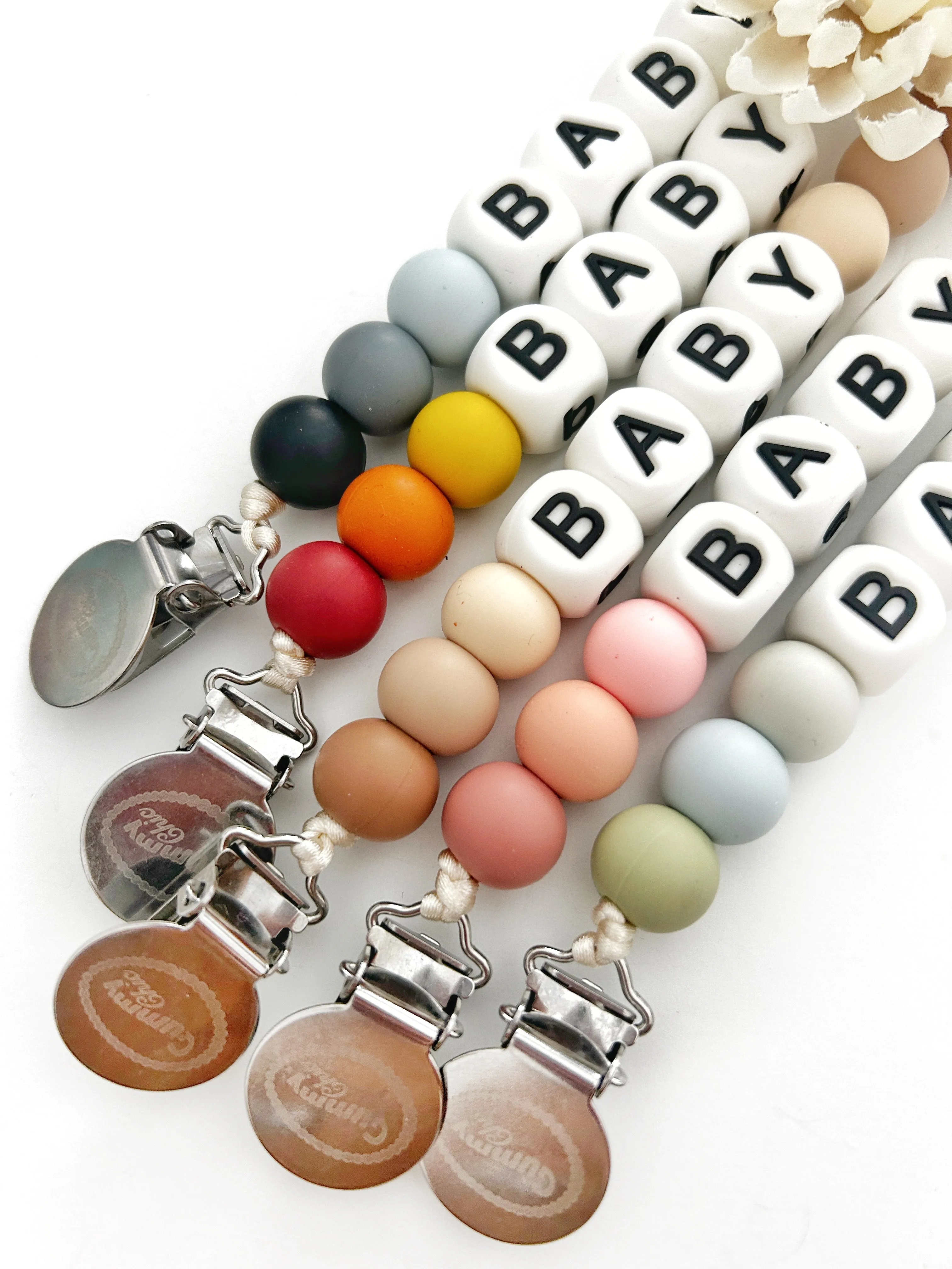 Custom Personalized Silicone Pacifier Clip for Babies - BPA-Free & Stylish