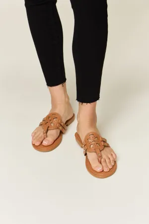 Cutout Leather Sandals
