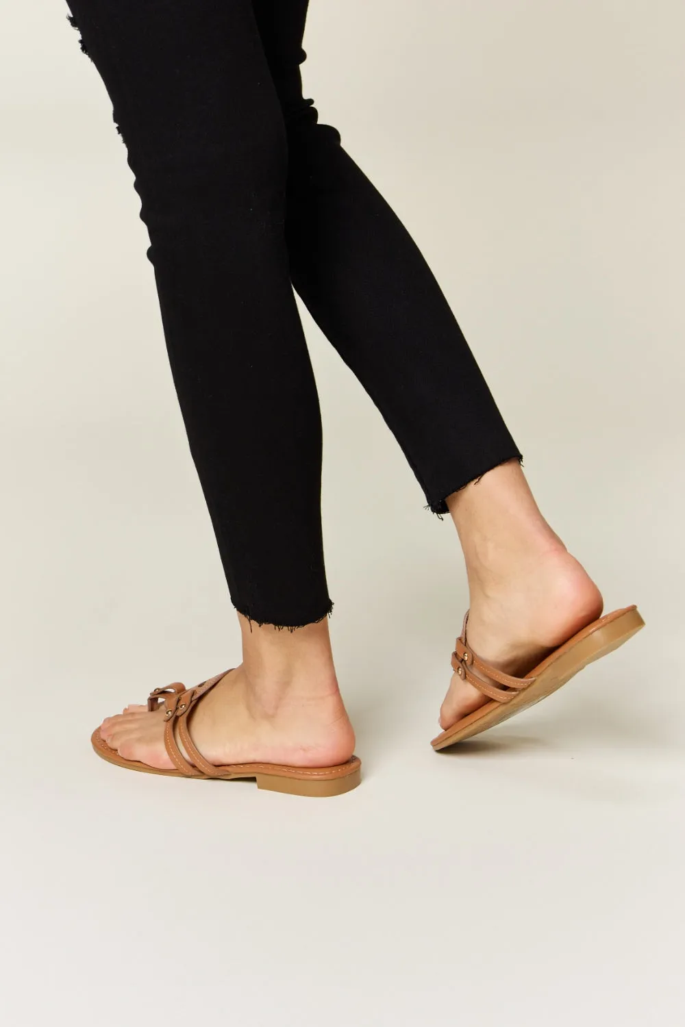 Cutout Leather Sandals