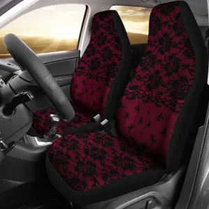 Dark Pink Lace Car Seat Covers