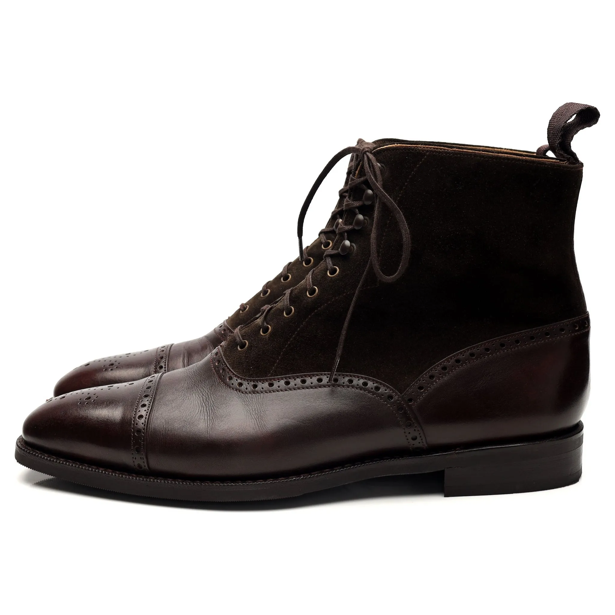 'David' Brown Museum Leather / Suede Balmoral Boot UK 9 E