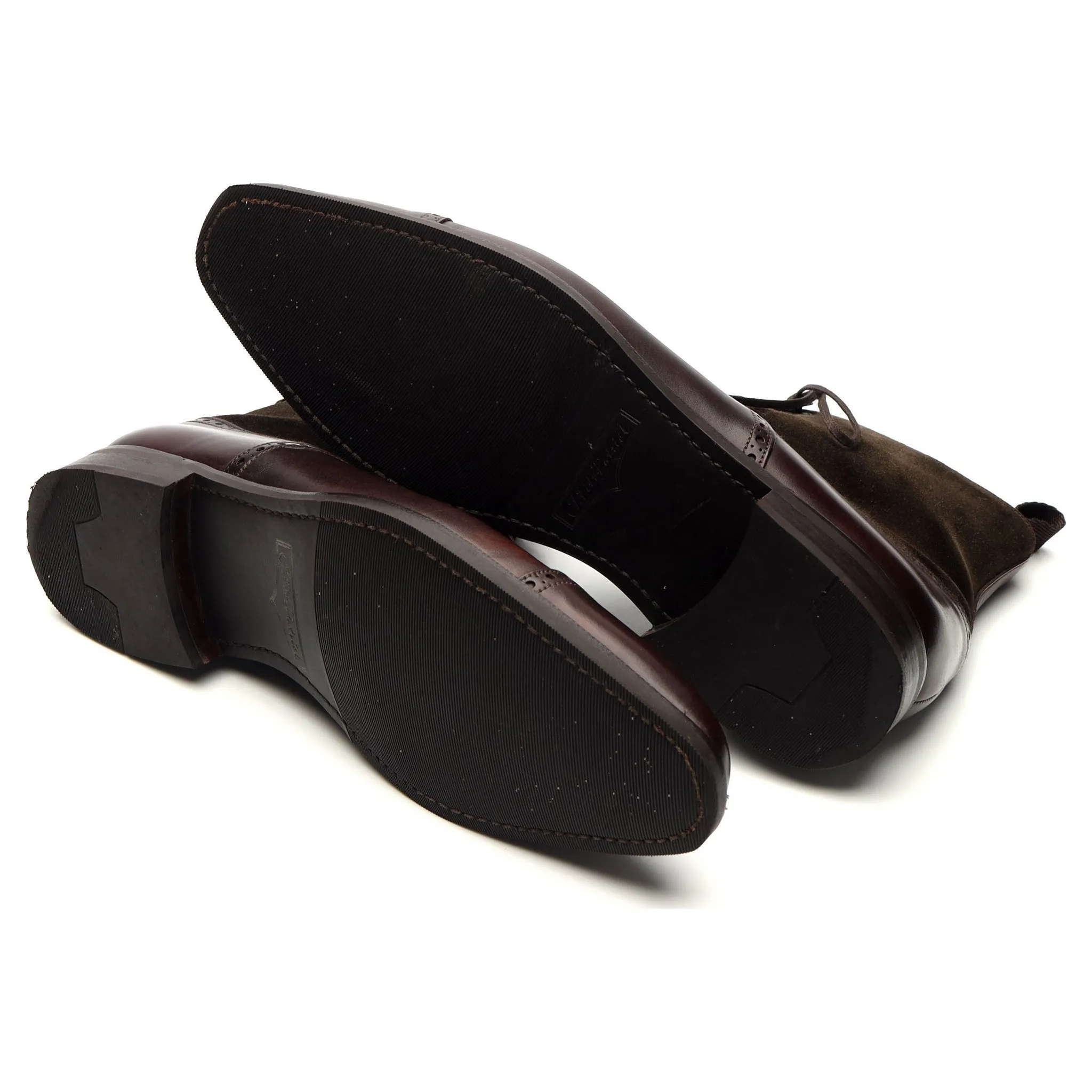 'David' Brown Museum Leather / Suede Balmoral Boot UK 9 E