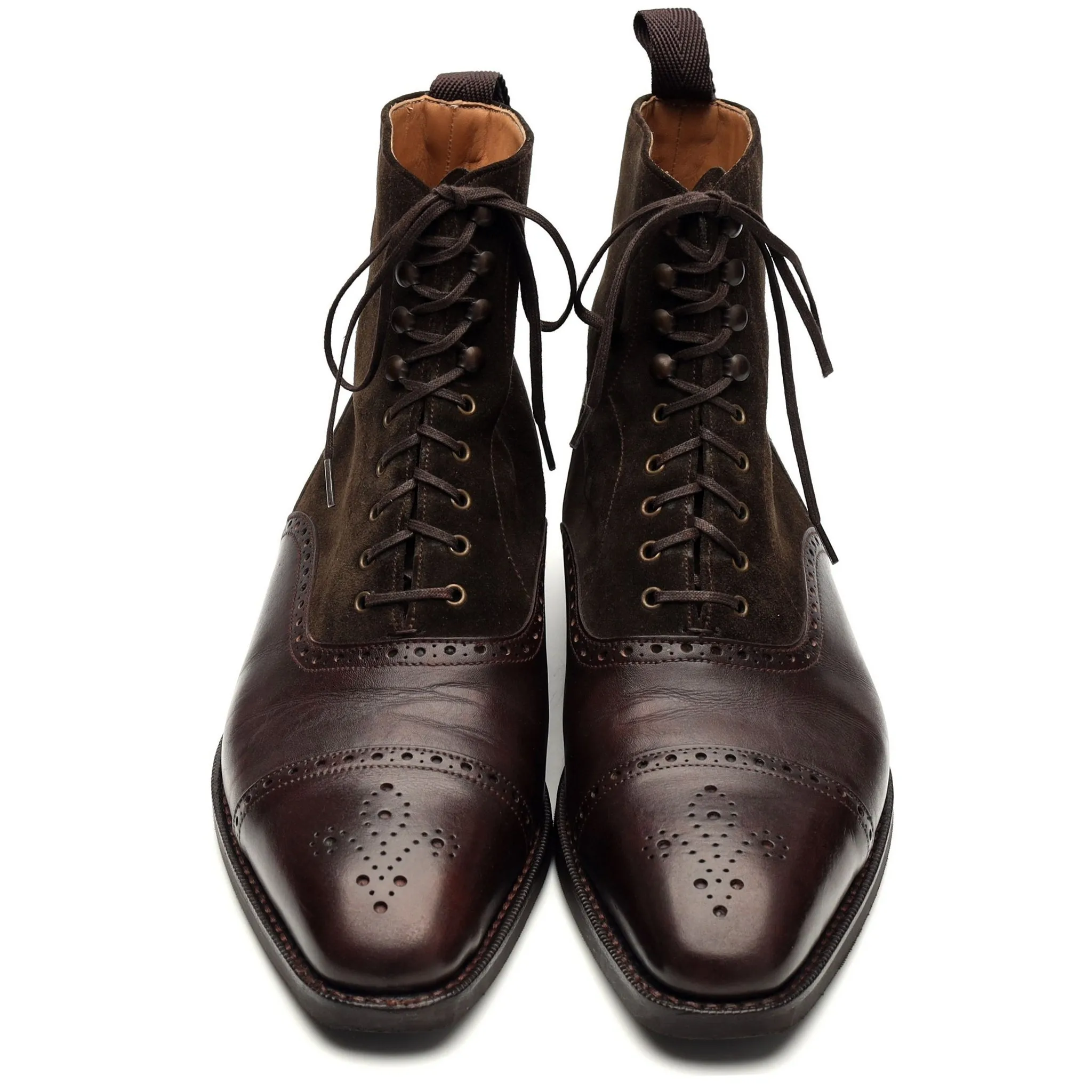 'David' Brown Museum Leather / Suede Balmoral Boot UK 9 E