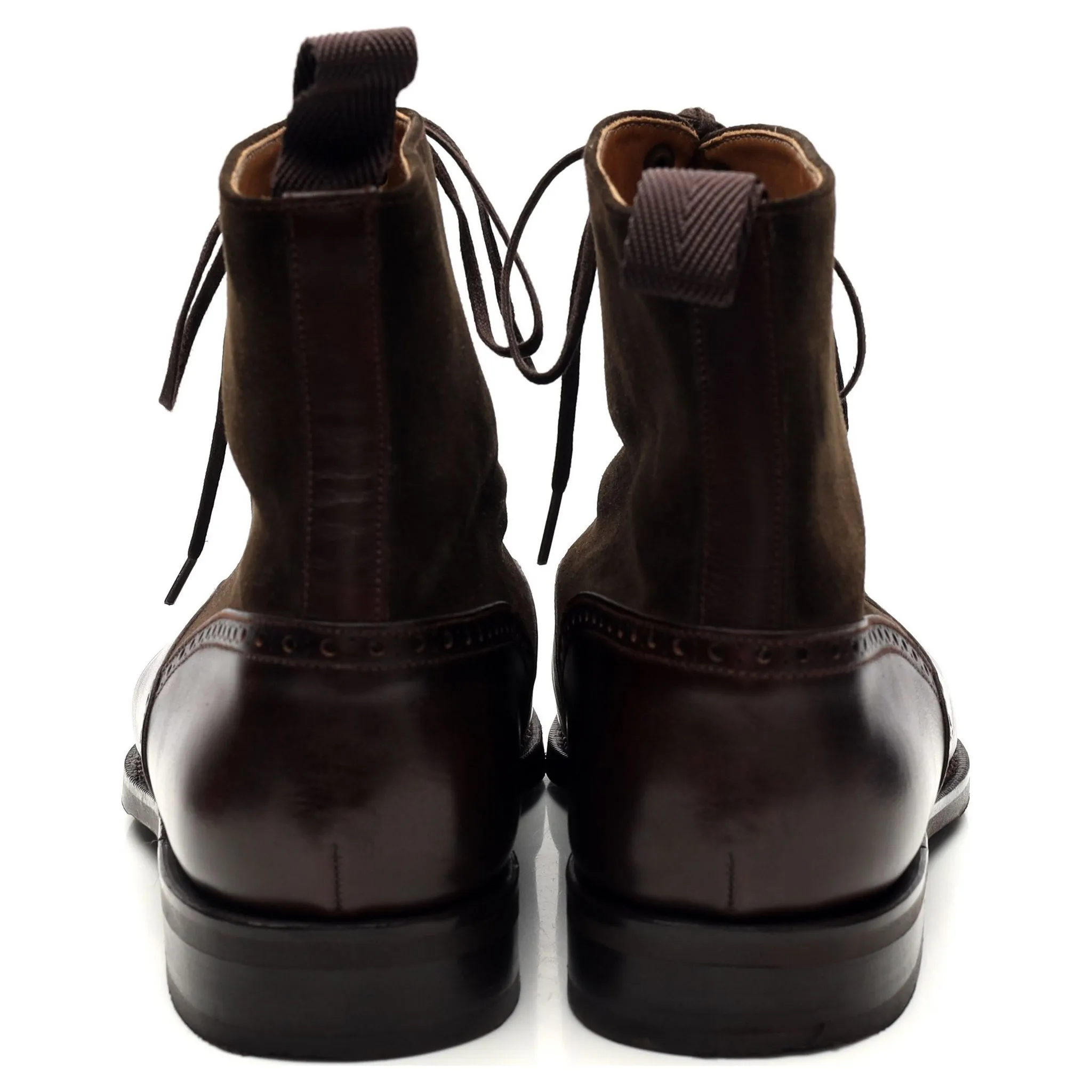 'David' Brown Museum Leather / Suede Balmoral Boot UK 9 E