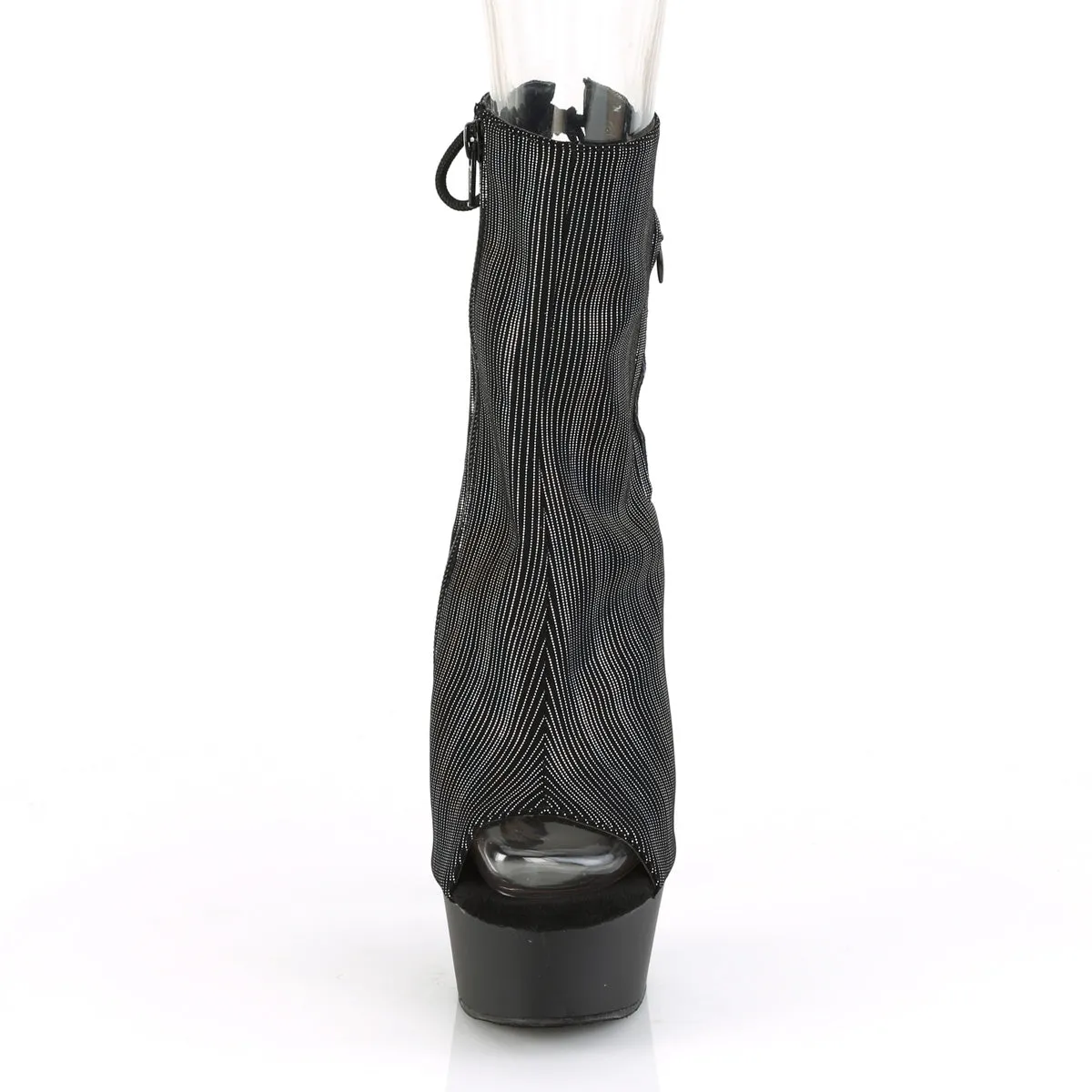 DELIGHT-1018HLN  Black Holo Faux Suede/Black Matte