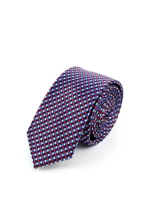 Diamond Woven Tie in Burgundy