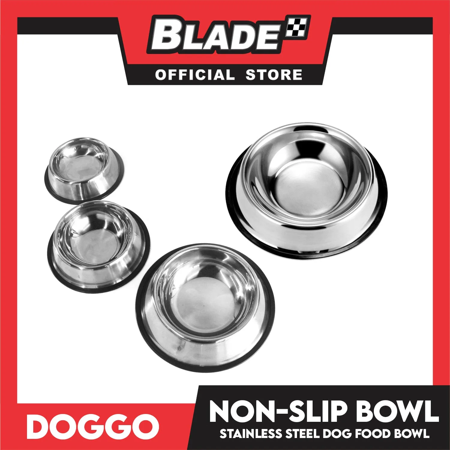 Doggo Non-Slip Bowl (Small) Durable Stainless Pet Feeding Bowl