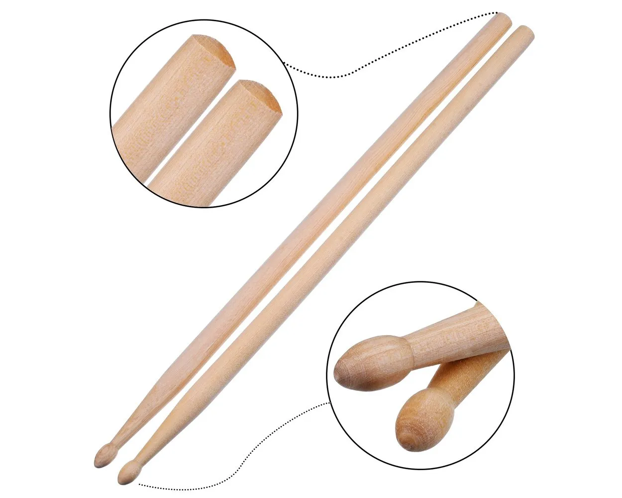 Drumsticks 3 Pairs 5A Maple Wood Drum Sticks