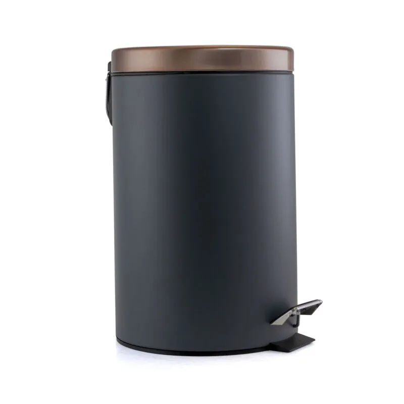 Elama 12 Liter Stylish Grey and Copper Soft Pedal Office, Kitchen and Bathroom T