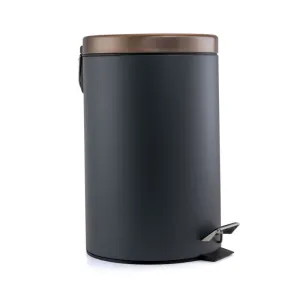 Elama 12 Liter Stylish Grey and Copper Soft Pedal Office, Kitchen and Bathroom T